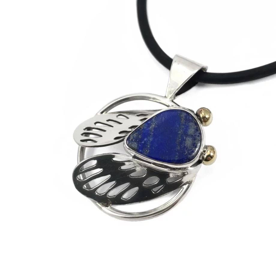 El Yapımı Tasarım Lapis Taşlı Böcek Kolye