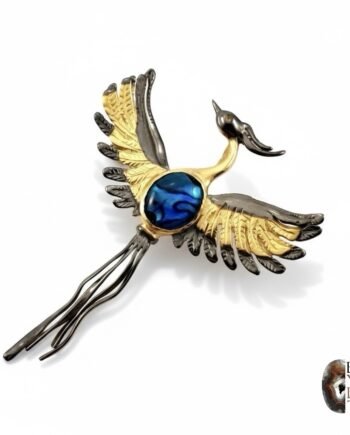 Altın Kaplama Gümüş Tasarım Abalon Sedefli Anka Kuşu Kolye