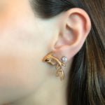 Rose Gold Kaplama Gümüş Koi Balığı Küpe