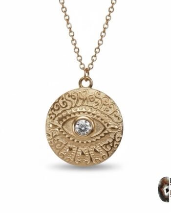 Rose Gold Kaplama Gümüş Zirkon Taşlı Antik Göz Kolye