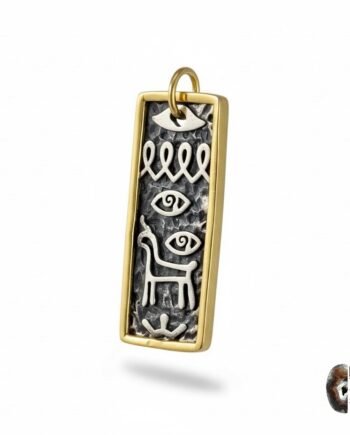 Antik Görünümlü Tasarım Altın Kaplama Ve Oksitli Gümüş Kolye Ucu