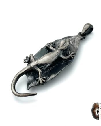 Oksitli Gümüş Kertenkele Tasarım Kolye Ucu – 925 Ayar El İşçiliği