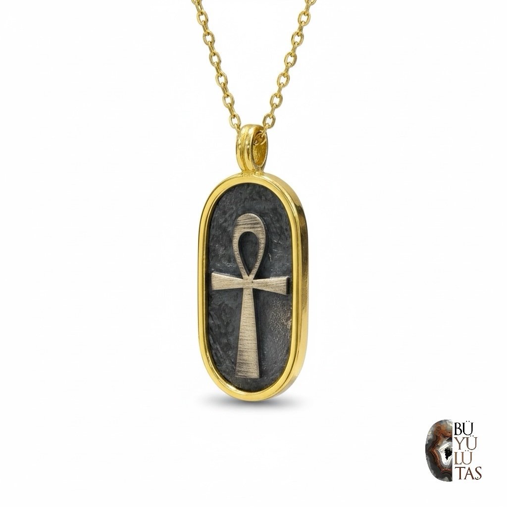 Antik Mısır Ankh Figürlü Tasarım Kolye – 925 Ayar Gümüş