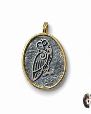 Tasarım Baykuş Figürlü Altın Kaplama Gümüş Kolye Ucu – Oksit Dokulu Özel Model