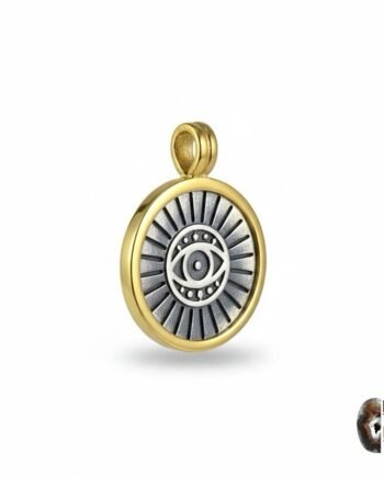 Altın Kaplama Oksitli Gümüş Güneş Işığı Nazar Göz Kolye Ucu