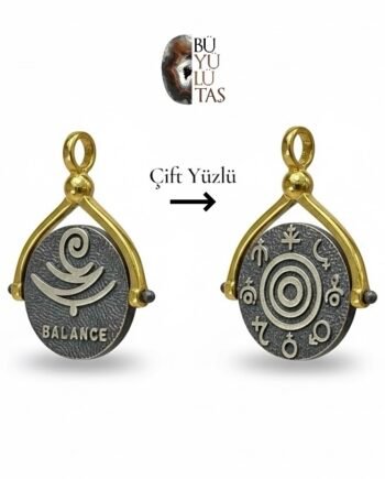 Çift Yüzlü Denge Sembolü Gümüş Kolye Ucu